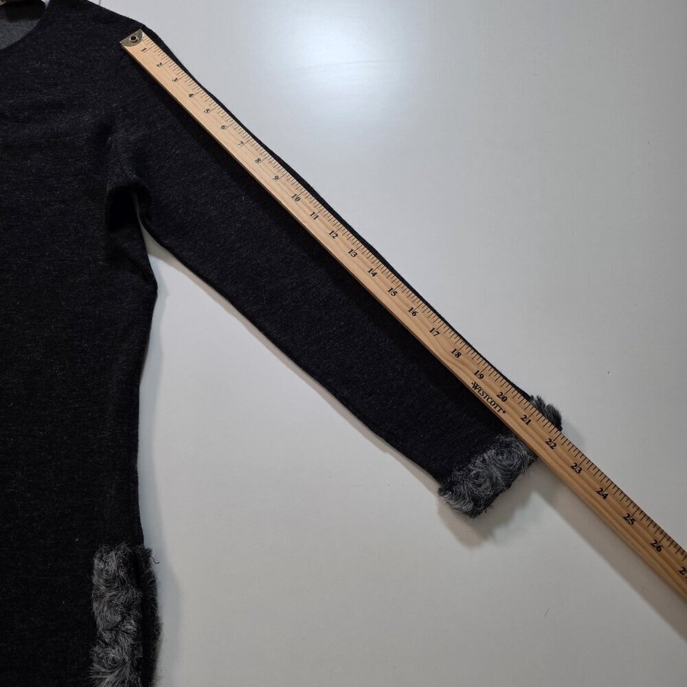 Manie Collection Paris Sweater Womens M Gray LS Cotton Blend Retro France Made - Picture 6 of 16